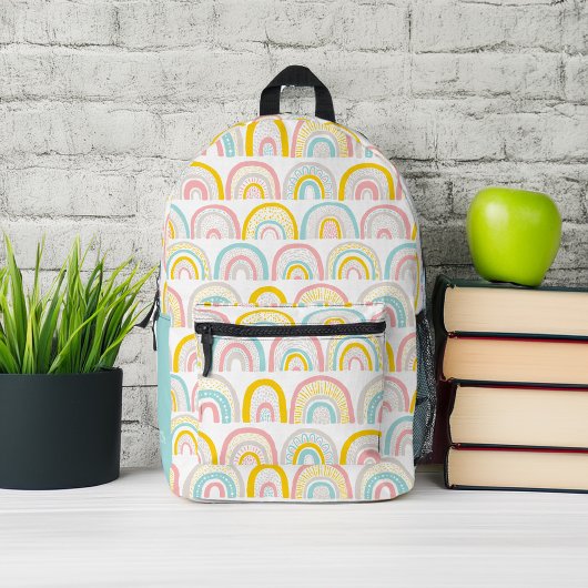 Boho Rainbows Pattern Personalisiert Bedruckter Rucksack