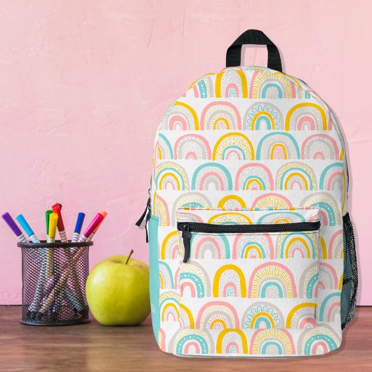 Boho Rainbows Pattern Personalisiert Bedruckter Rucksack