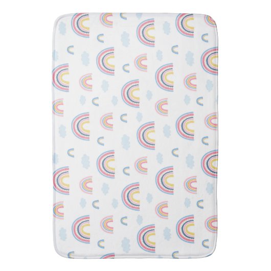 Boho Rainbows Pink Blue Hübsch Badematte (Vorderseite Vertikal)