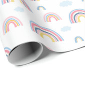 Boho Rainbows Pink Blue Hübsch Geschenkpapier (Rolleneckpunkt)