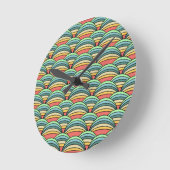Boho Rainbows Runde Wanduhr (Winkel)