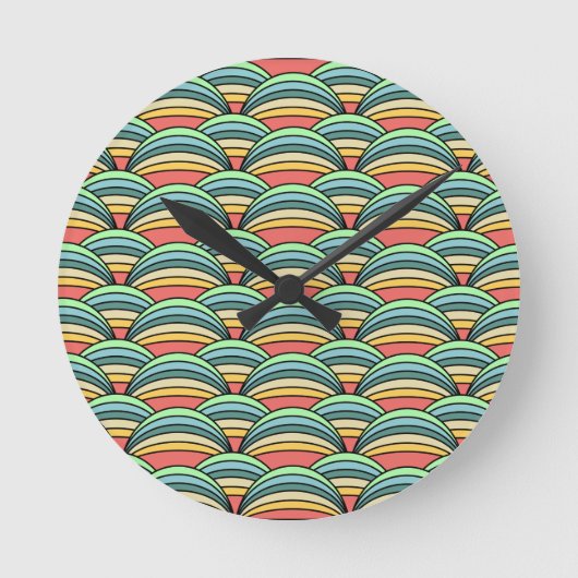 Boho Rainbows Runde Wanduhr (Vorderseite)