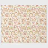 Boho Rainbows Warm Earthy Watercolor-Muster Geschenkpapier (Flach)