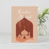 Boho Ramadan Mubarak Card Einladung (Stehend Vorderseite)