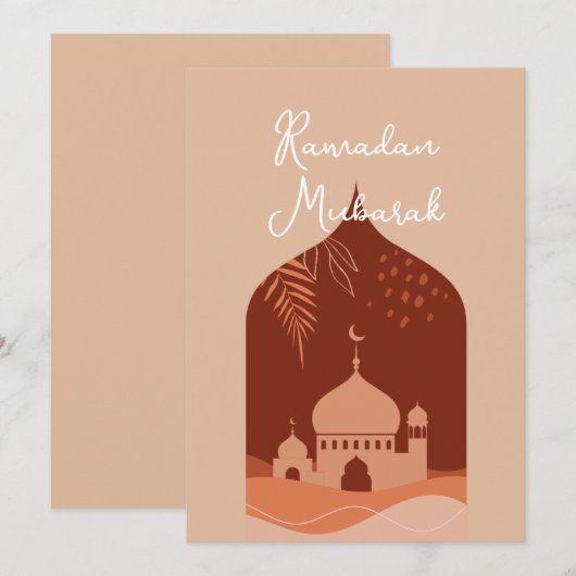 Boho Ramadan Mubarak Card Einladung (Vorne/Hinten)