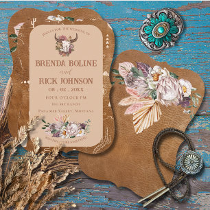 Boho Ranch Desert Tan Wedding Einladung