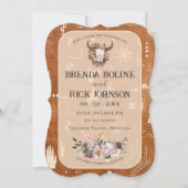 Boho Ranch Desert Tan Wedding Einladung (Vorderseite)