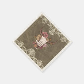 Boho Ranch Floral Bull Skull Paper Cocktail Napkin Serviette (Ecke)
