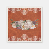 Boho Ranch Floral Wedding Paper Cocktail Napkin Serviette (Vorderseite)
