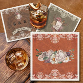 Boho Ranch Floral Wedding Paper Cocktail Napkin Serviette