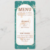 Boho Ranch Turquoise Wedding Flat Menu Menükarte (Vorderseite)