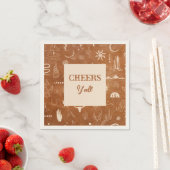Boho Ranch Wedding Cheers Paper Cocktail Napkin Serviette (Beispiel)