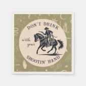 Boho Ranch Wedding Cowboy Paper Cocktail Napkin Serviette (Vorderseite)