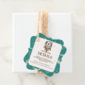 Boho Ranch Wild West Imitats Leather Türkis Detail Geschenkanhänger (Beispiel)