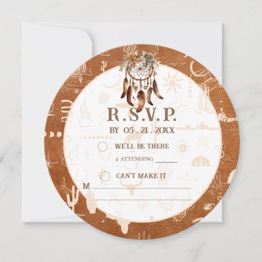 Boho Ranch Wild West Response RSVP Card Einladung (Vorderseite)