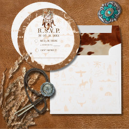 Boho Ranch Wild West Response RSVP Card Einladung