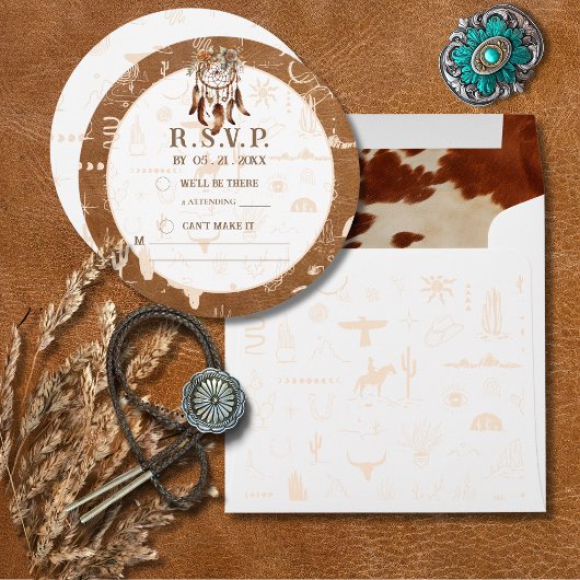 Boho Ranch Wild West Response RSVP Card Einladung