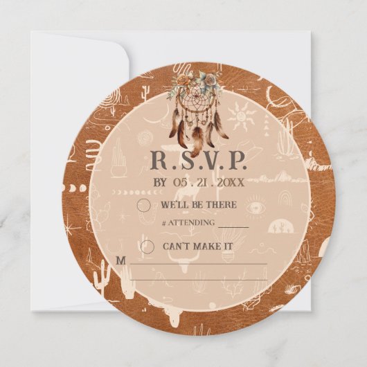 Boho Ranch Wild West Wüste Tan Response RSVP Karte (Vorderseite)