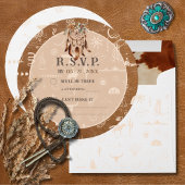 Boho Ranch Wild West Wüste Tan Response RSVP Karte