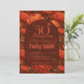 Boho Ranunculus Accent Birthday Celebration Einladung (Stehend Vorderseite)