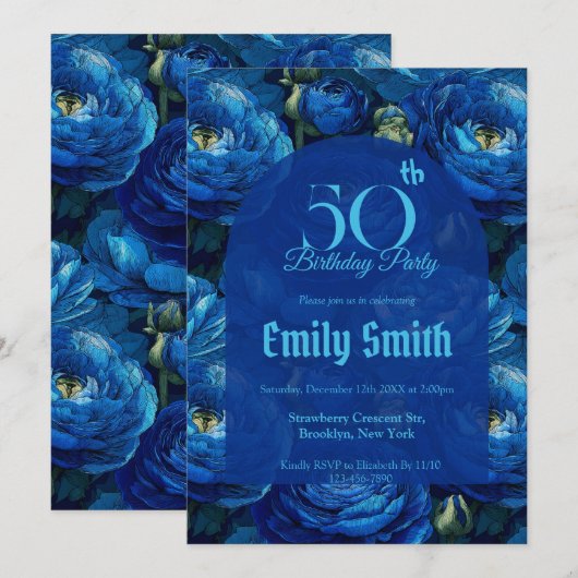 Boho Ranunculus Aesthetic 5Th Birthday Einladung (Vorne/Hinten)