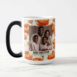 Boho-Ranunculus-Blumen-Vater-Geburtstags-Kaffeetas Verwandlungstasse