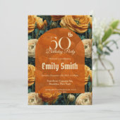 Boho Ranunculus Charm Wife’S Birthday Einladung (Stehend Vorderseite)