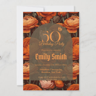 Boho Ranunculus Floral Girl Birthday Party Einladung