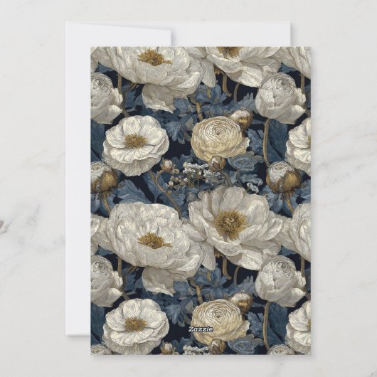 Boho Ranunculus Flower Custom Birthday Einladung (Rückseite)