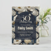 Boho Ranunculus Flower Custom Birthday Einladung (Stehend Vorderseite)