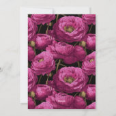 Boho Ranunculus Petal Boho Birthday Einladung (Rückseite)