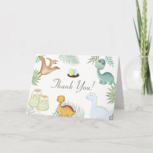 Boho Rawr Vulkan Tropical Dinosaur Baby Shower Dankeskarte