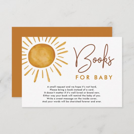 Boho Ray of Sunshine Books for Baby Begleitkarte (Vorne/Hinten)