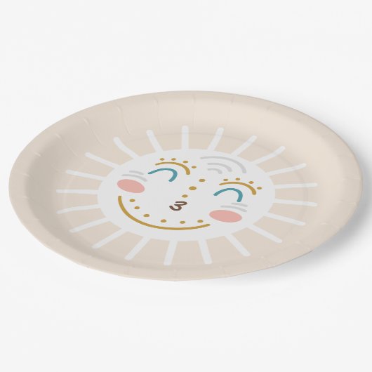 Boho Ray of Sunshine Pappteller (Schrägansicht)