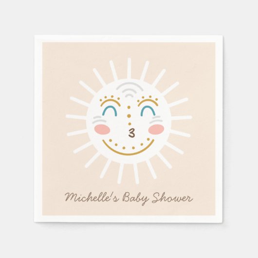 Boho Ray von Sonnenschein mit Text Serviette (Vorderseite)