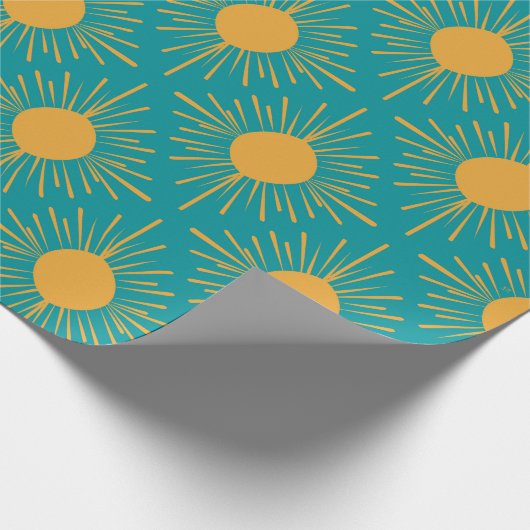 Boho Ray von Sun Turquoise Geschenkpapier (Ecke)