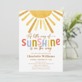 Boho Ray von Sunshine Baby Shower Einladung (Stehend Vorderseite)