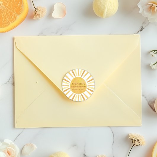 Boho Ray von Sunshine Baby Shower Runder Aufkleber