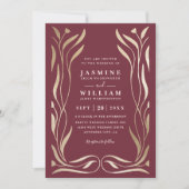 Boho-Rebe-Blumen-Luxus-elegante-QR-Code-Hochzeit Einladung (Vorderseite)
