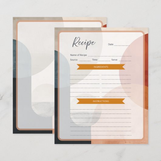 Boho Recipe Paper Sheet (Vorne/Hinten)