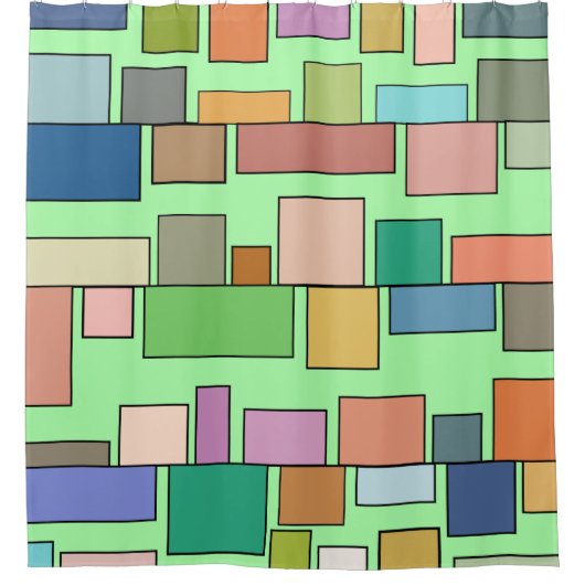 Boho Rectangle Duschvorhang (Vorderseite)