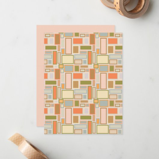 Boho Rectangle Mitteilungskarte (Vorderseite/Rückseite Beispiel)