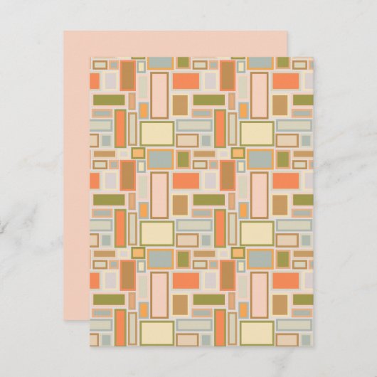 Boho Rectangle Mitteilungskarte (Vorne/Hinten)