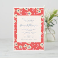Boho Red and Blue Floral Baby Dusche