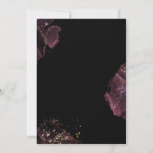 Boho Red Berries & Greenery Black Brautparty Einladung (Rückseite)