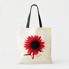 Boho Red Black Sunflower Elegante Tragetasche