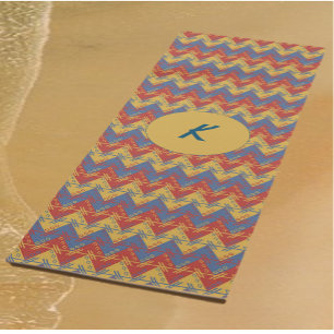 Boho Red Blue und Gold Yogamatte
