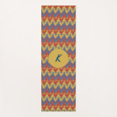 Boho Red Blue und Gold Yogamatte (Vorderseite)