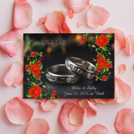 Boho Red Decorative Blume Hochzeit Save The Date