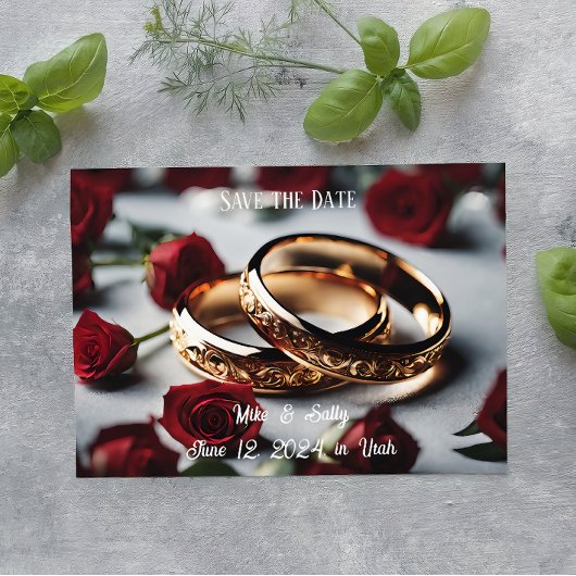 Boho Red Decorative Blume Hochzeit speichern das D Save The Date